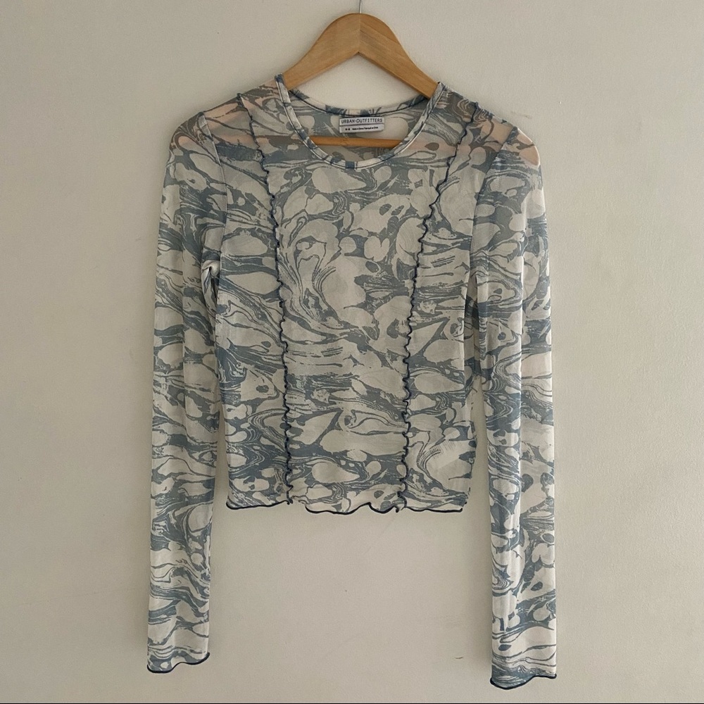 UO marbled mesh layering top